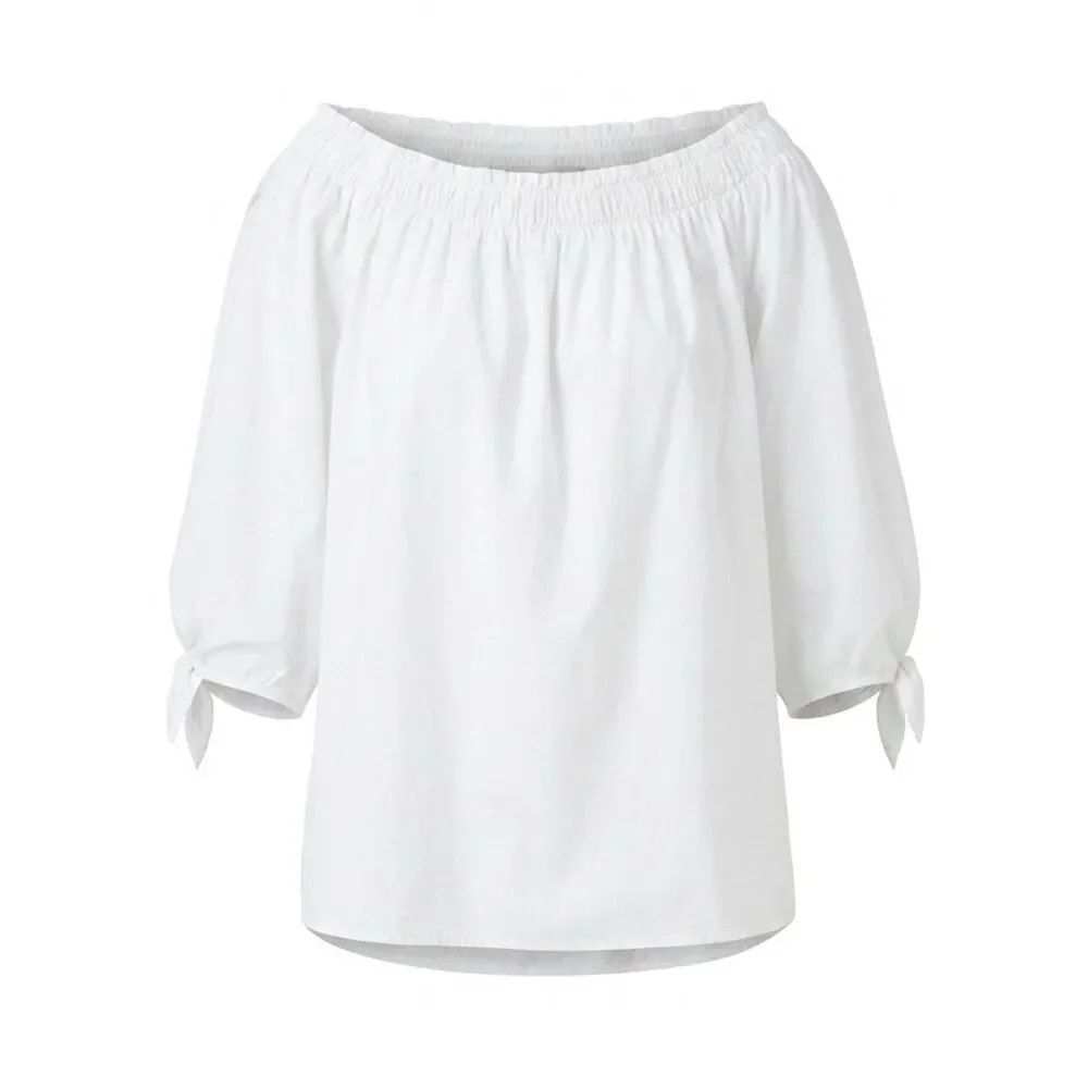 White Off-Shoulder Women's Top Size 4